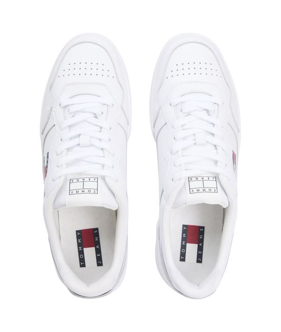 Ανδρικά Δερμάτινα Sneakers Λευκά Tommy Jeans EM0EM01443-YBR
